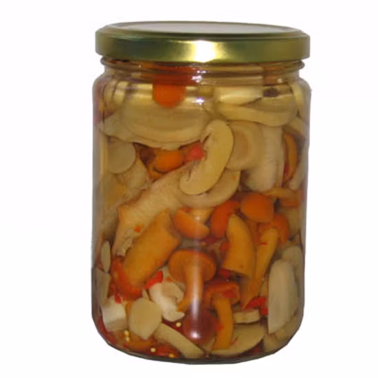 Funghi in salamoia, Funghi sotto aceto, Funghi sotto sale, Funghi conservati in So2